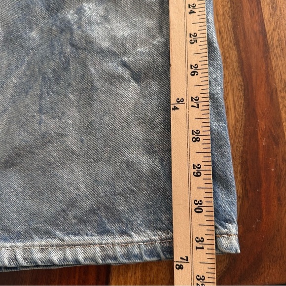 Zara Z1975 MID RISE STRAIGHT CUT METALLIC FOIL JEANS Blue Silver NWOT Size 4 - Picture 10 of 10